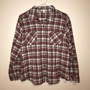 🌹 CUTE RED&WHITE (maybe beige lol) FLANNEL 🌹